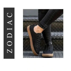 🆕 Zodiac Womens Ella Canvas Lifestyle Casual and Fashion Sneakers Black 8🆕